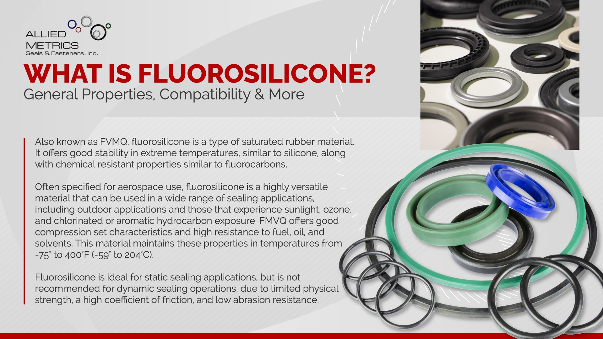 Fluorosilicone O-Rings  Allied Metrics O-Rings & Seals, Inc.